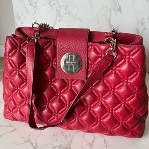 Kate Spade quilted red leather medium purse